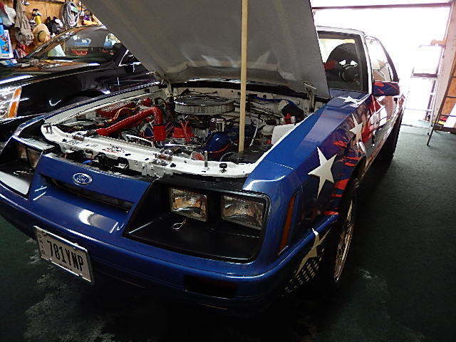 1985 WHITE ORIGINAL, PRESENTLY R/W/B/ VINYL WRAP Ford Mustang FOX BODY HATCHBACK