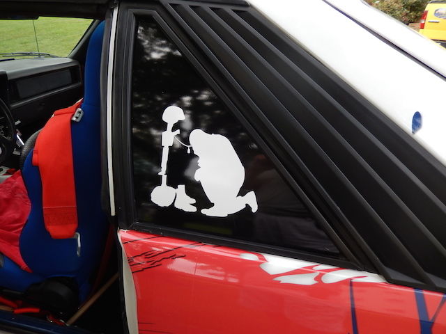 1985 WHITE ORIGINAL, PRESENTLY R/W/B/ VINYL WRAP Ford Mustang FOX BODY HATCHBACK