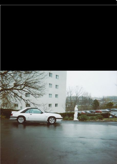 1985 WHITE ORIGINAL, PRESENTLY R/W/B/ VINYL WRAP Ford Mustang FOX BODY HATCHBACK