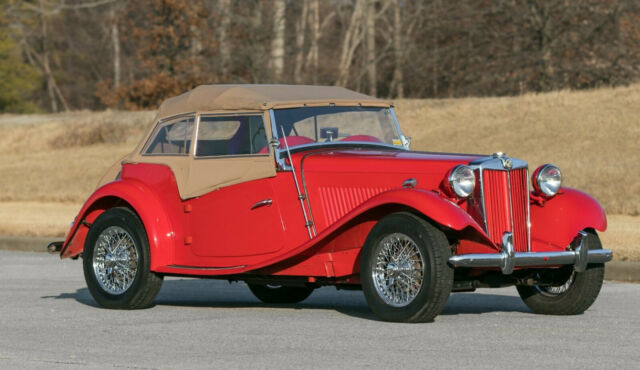 1955 Red MG T-Series Convertible