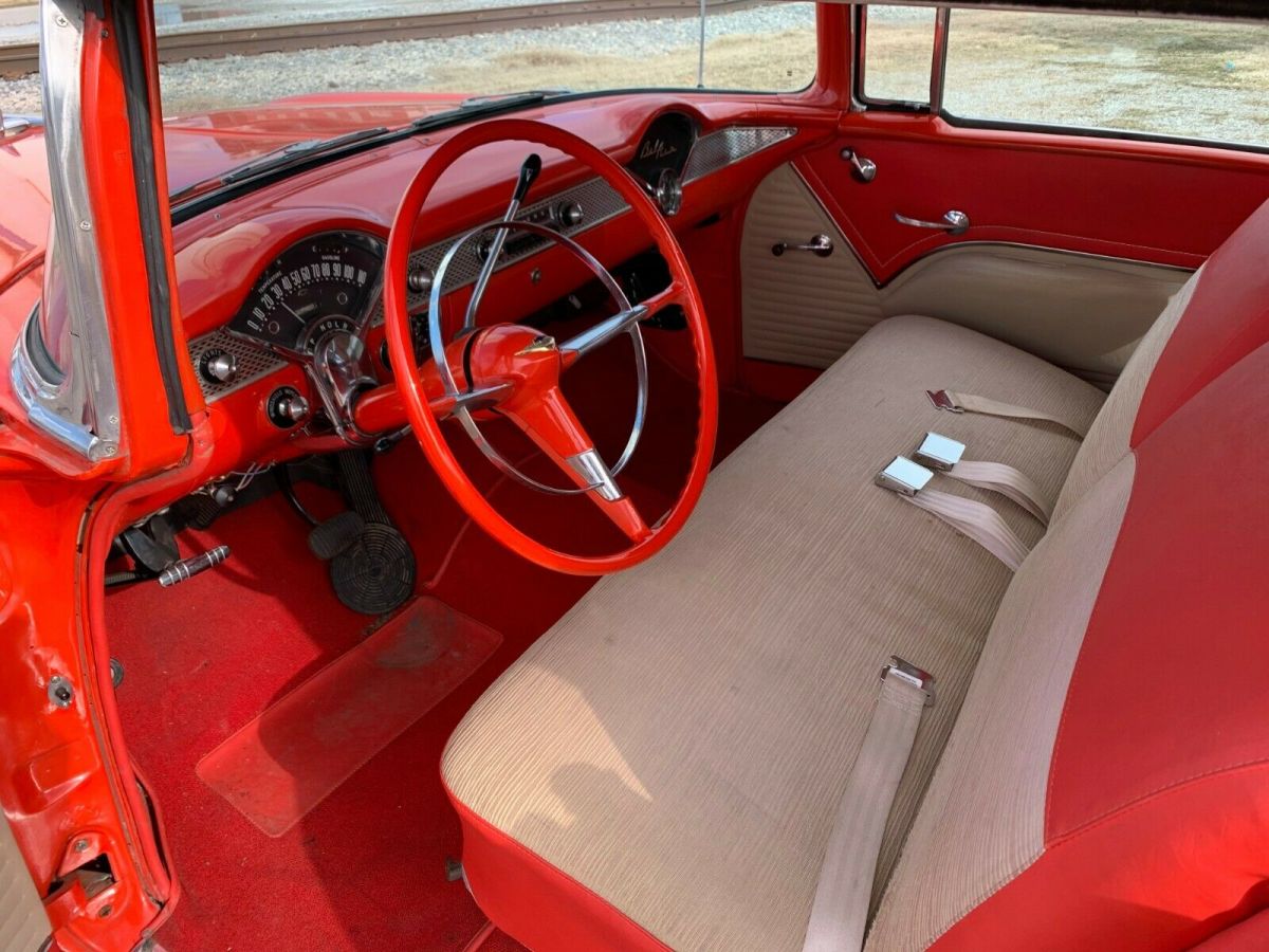 1955 Red Chevrolet Bel Air/150/210 Coupe