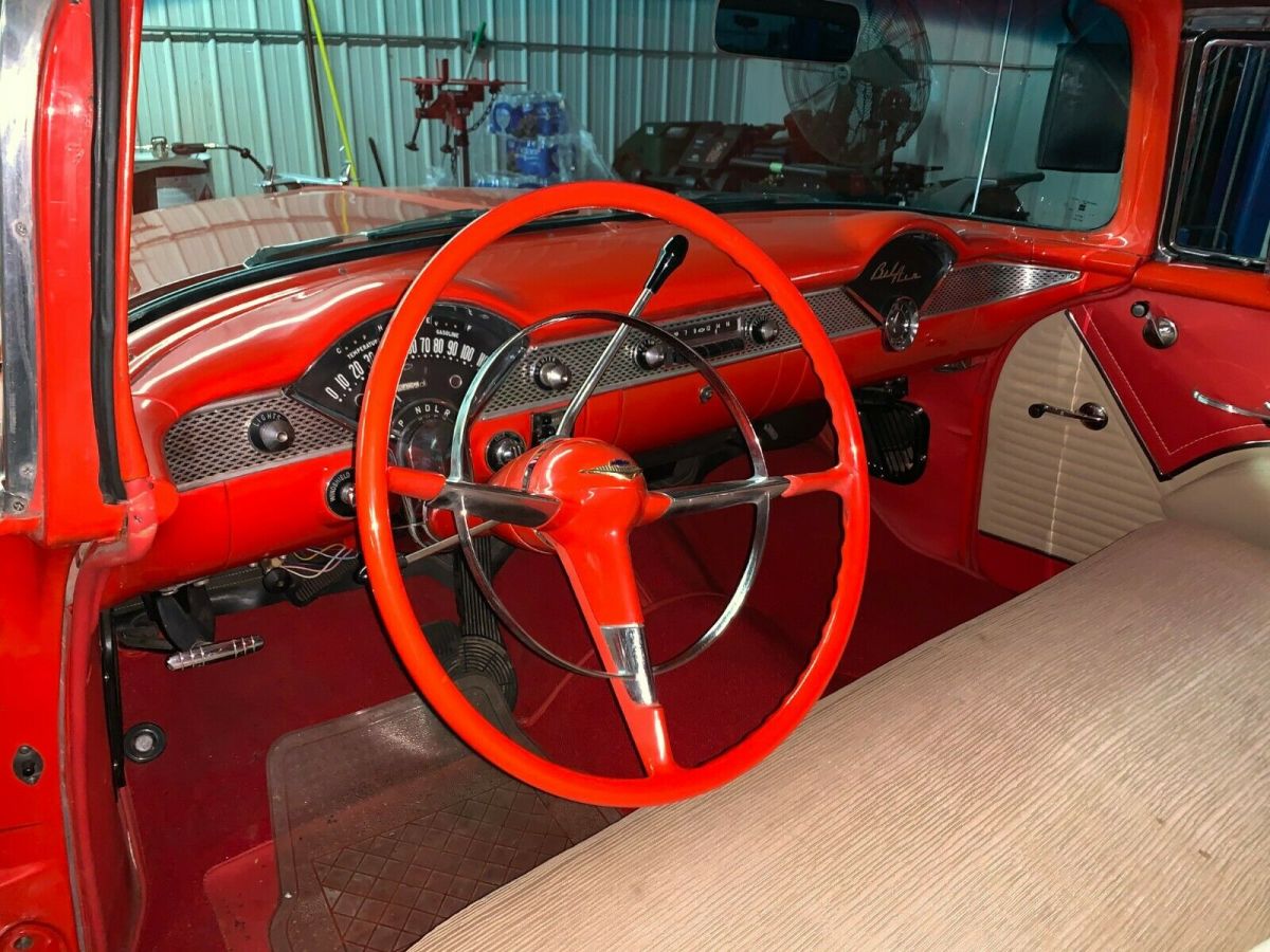 1955 Red Chevrolet Bel Air/150/210 Coupe