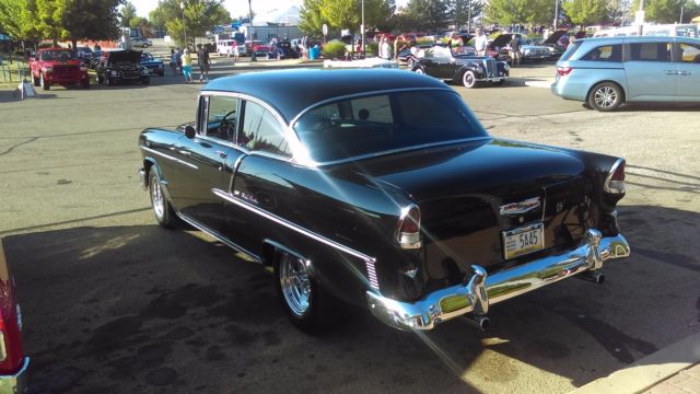 1955 Black Chevrolet Bel Air/150/210 POST/ SEDAN