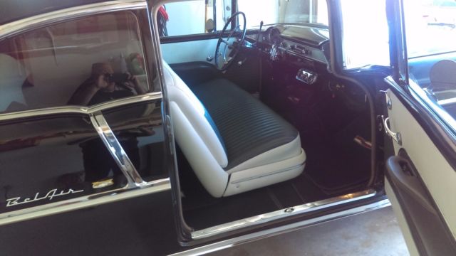1955 Black Chevrolet Bel Air/150/210 POST/ SEDAN
