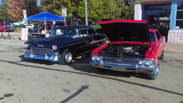 1955 Black Chevrolet Bel Air/150/210 POST/ SEDAN