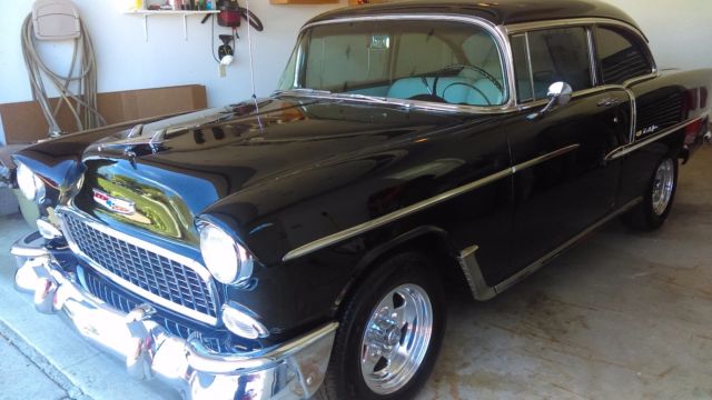 1955 Black Chevrolet Bel Air/150/210 POST/ SEDAN