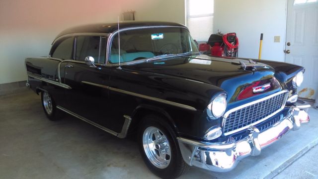 1955 Black Chevrolet Bel Air/150/210 POST/ SEDAN