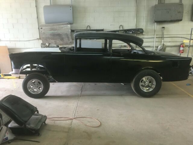 1955 Black Chevrolet Bel Air/150/210 Sedan