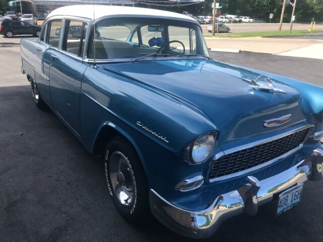 1955 Blue Chevrolet Bel Air/150/210 Sedan