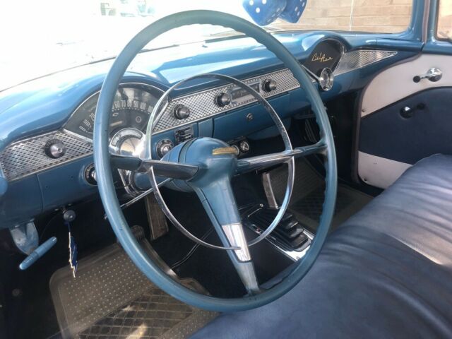 1955 Blue Chevrolet Bel Air/150/210 Sedan