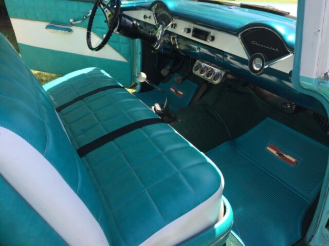1955 Blue Chevrolet Bel Air/150/210 Sedan