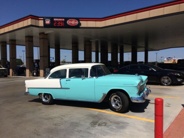 1955 Blue Chevrolet Bel Air/150/210 Sedan