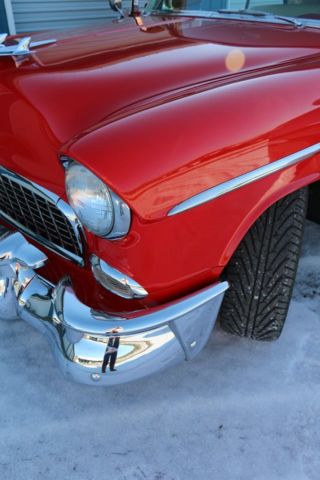 1955 Red and White Chevrolet Bel Air/150/210 Convertible