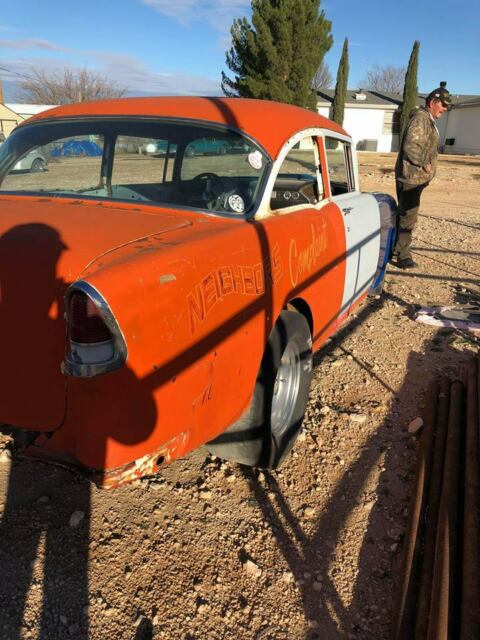 1955 Orange Chevrolet Bel Air/150/210 Sedan