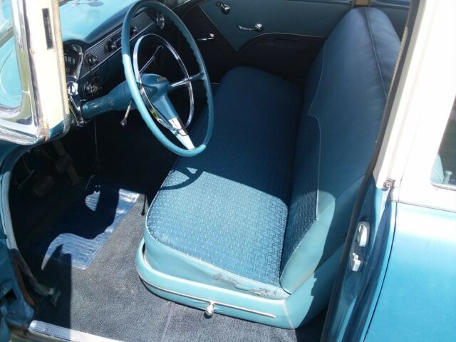 1955 Blue and creme Chevrolet Bel Air/150/210 Sedan