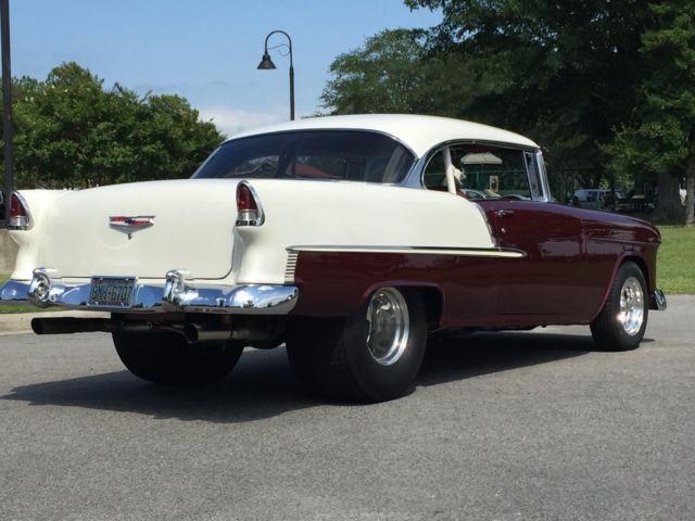 1955 Burgundy/Pearl White Chevrolet Bel Air/150/210 Hard Top