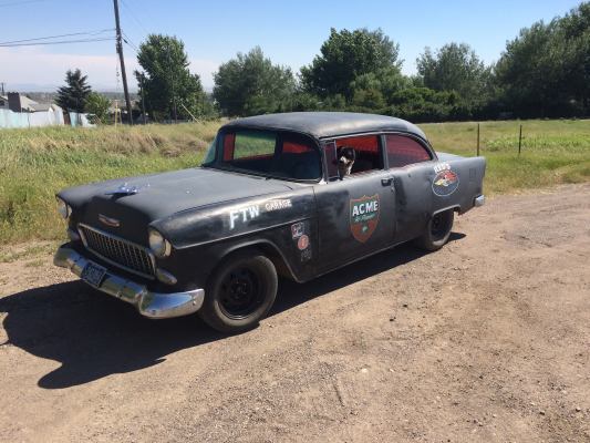 1955 Black Chevrolet Bel Air/150/210 Sedan