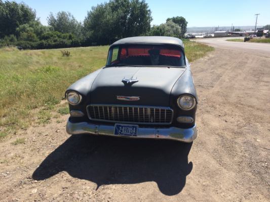 1955 Black Chevrolet Bel Air/150/210 Sedan
