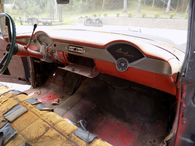 1955 flat black Chevrolet Nomad Wagon