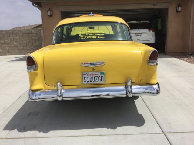 1955 Yellow Chevrolet Bel Air/150/210 Coupe