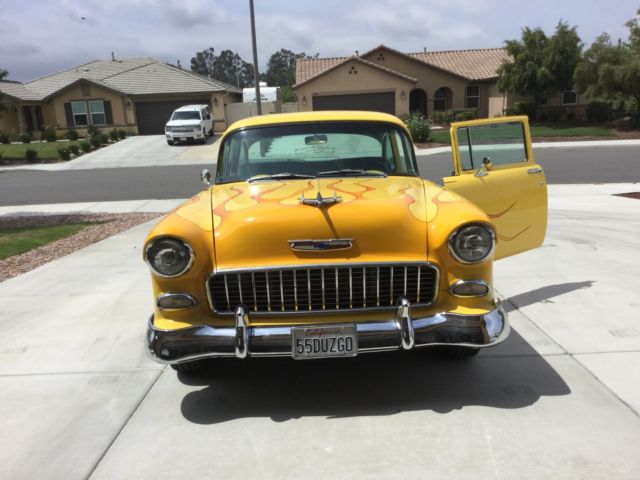 1955 Yellow Chevrolet Bel Air/150/210 Coupe