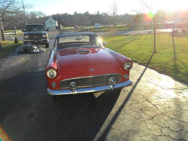 1955 golden rod yellow Ford Thunderbird Convertible