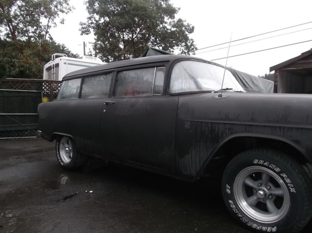 1955 black Chevrolet Bel Air/150/210 2 door wagon