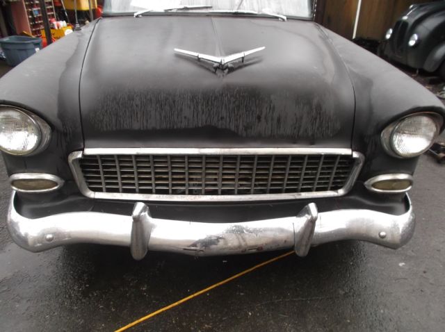 1955 black Chevrolet Bel Air/150/210 2 door wagon
