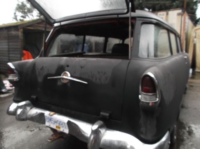 1955 black Chevrolet Bel Air/150/210 2 door wagon