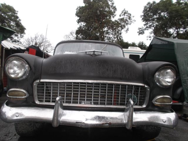 1955 black Chevrolet Bel Air/150/210 2 door wagon