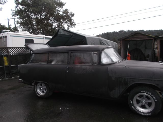 1955 black Chevrolet Bel Air/150/210 2 door wagon