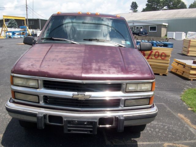 1994 Burgundy Chevrolet Silverado 3500 Crew Cab Pickup