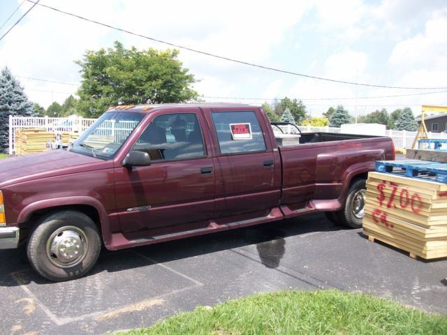 1994 Burgundy Chevrolet Silverado 3500 Crew Cab Pickup