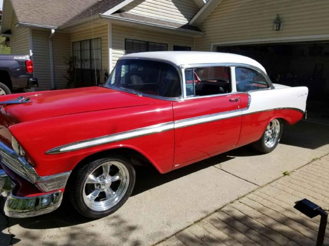 1956 Red Chevrolet Bel Air/150/210 Sedan
