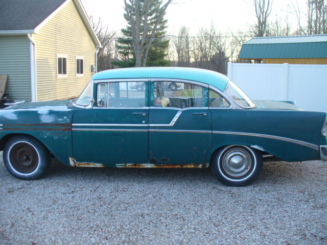 1956 Green Chevrolet Bel Air/150/210 Four-door Sedan