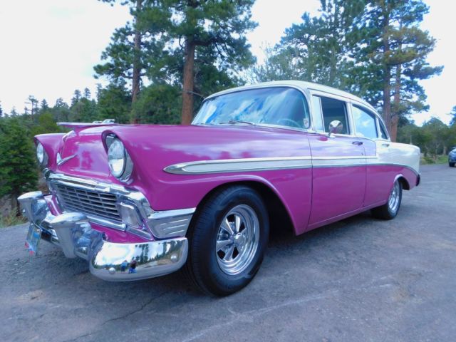 1956 Deep Orchid and Pearl White Chevrolet Bel Air/150/210 Sedan