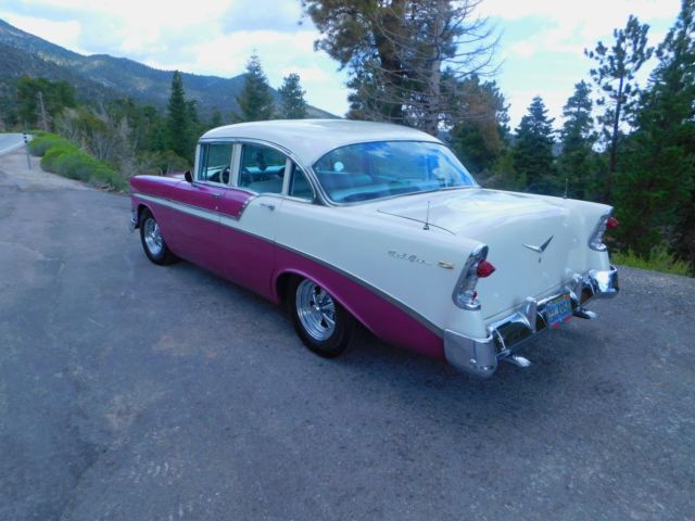 1956 Deep Orchid and Pearl White Chevrolet Bel Air/150/210 Sedan
