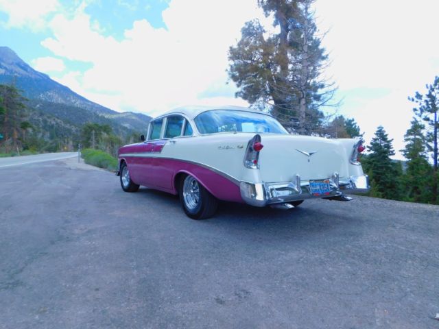 1956 Deep Orchid and Pearl White Chevrolet Bel Air/150/210 Sedan
