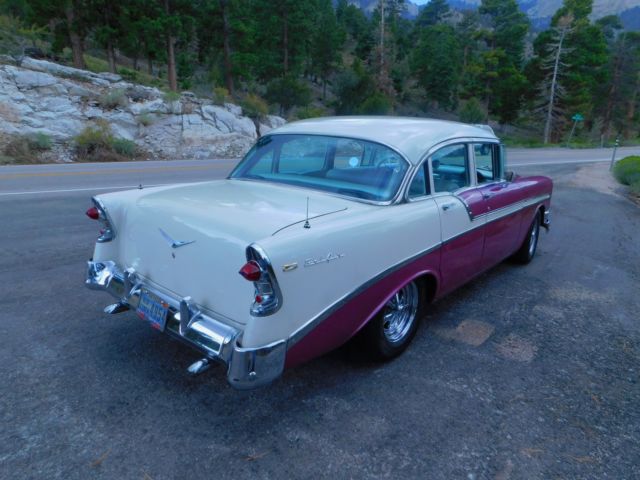 1956 Deep Orchid and Pearl White Chevrolet Bel Air/150/210 Sedan