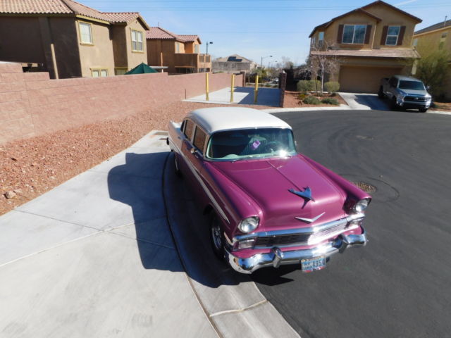 1956 Deep Orchid and Pearl White Chevrolet Bel Air/150/210 Sedan