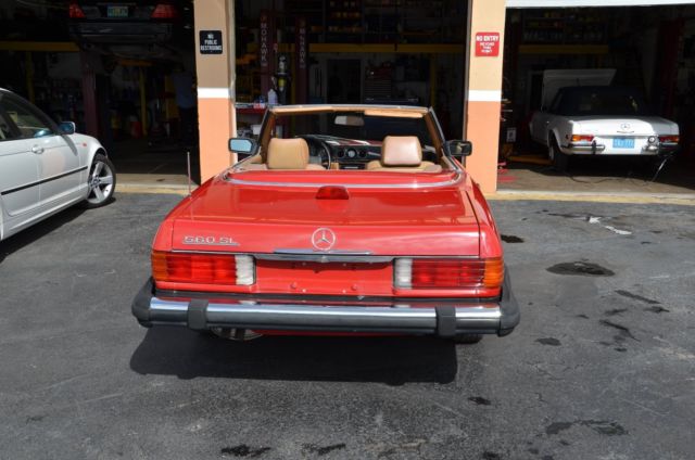 1987 Red Mercedes-Benz SL-Class Convertible