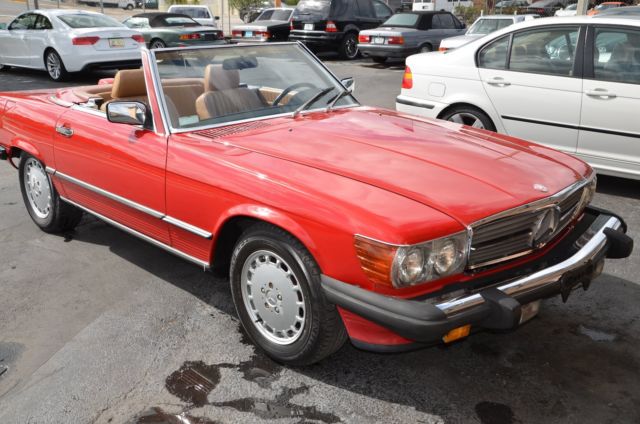 1987 Red Mercedes-Benz SL-Class Convertible