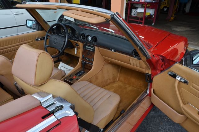 1987 Red Mercedes-Benz SL-Class Convertible