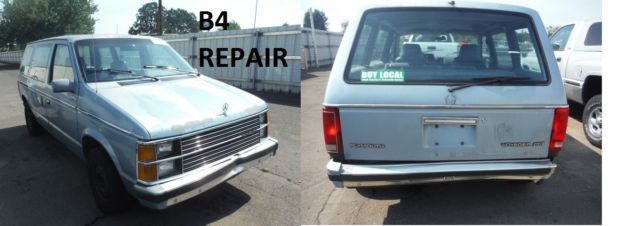 1984 Blue Dodge Caravan Minivan