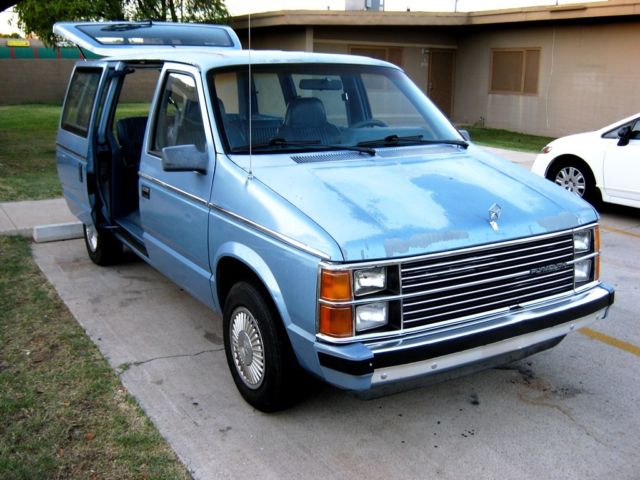 1984 Blue Dodge Caravan Minivan
