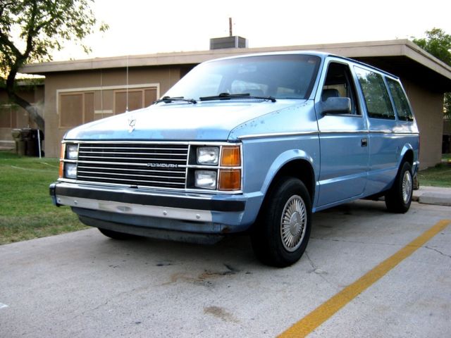 1984 Blue Dodge Caravan Minivan