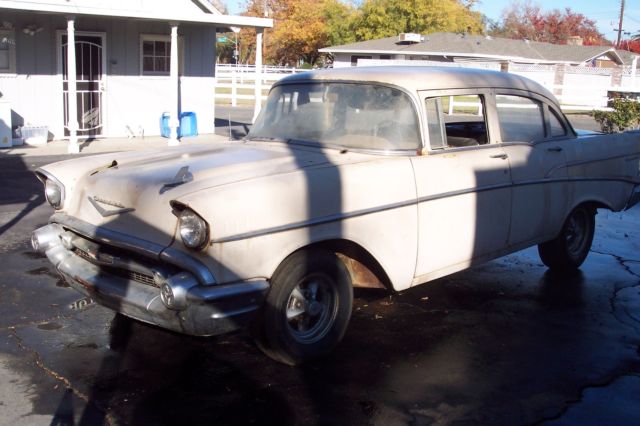 1957 Tan Chevrolet Bel Air/150/210 Sedan