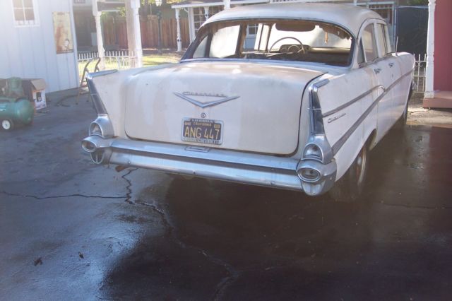 1957 Tan Chevrolet Bel Air/150/210 Sedan