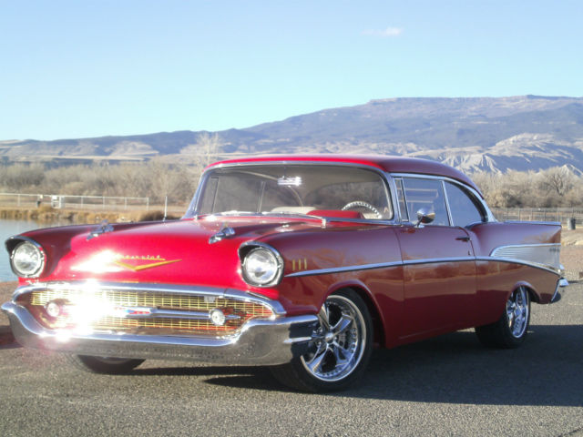 1957 Red Chevrolet Bel Air/150/210 Coupe