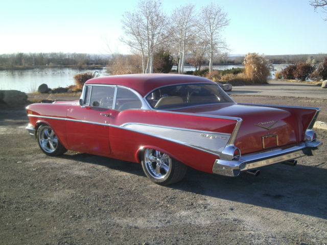 1957 Red Chevrolet Bel Air/150/210 Coupe